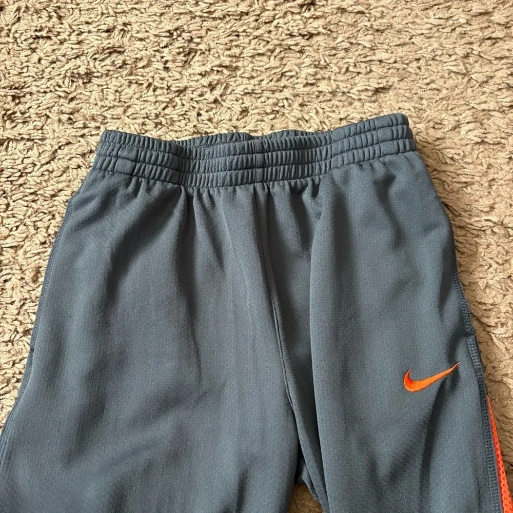 Nike Gray Sweat Pants Orange Basketball Large Men’s Y2K Vintage Dri Fit